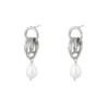 Oorbel pearl twinkle hoops silver