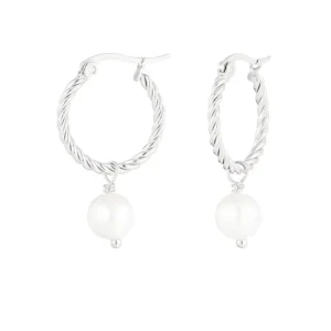 Oorbel Pearl Twist Silver