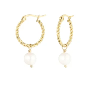 Oorbel Pearl Twist Gold