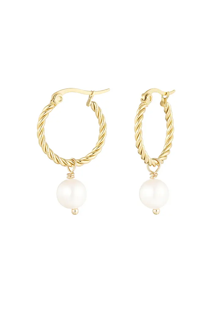 Oorbel Pearl Twist Gold