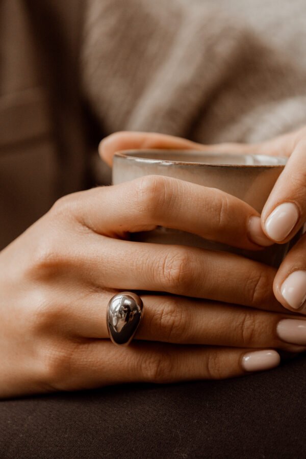 Ring Raindrop Charm Silver